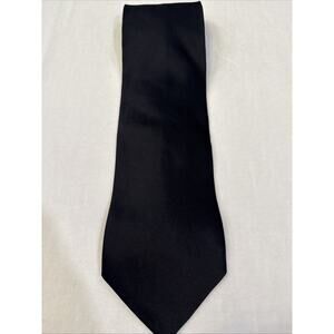 Dimoggio Necktie 100% Silk Hand Made Solid Black 80's Vintage.